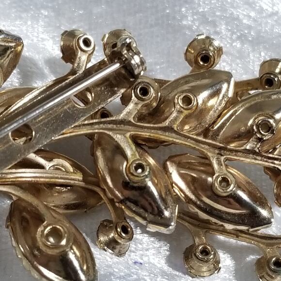 Vintage 80's floral brooch aurora borealis stones 1.1899 - Picture 8 of 16